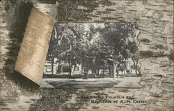 The Carter Fountain and Residence of A.H. Carter Postcard