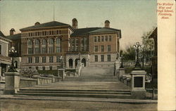 The Wallace Way and High School Postcard