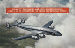 Fly Eastern Airlines - Constellation Aircraft Postcard