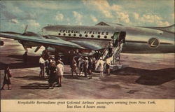 Colonial Airlines' Passengers Boarding Bermuda Postcard Postcard Postcard