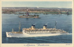 National Hellenic American Line "Queen Frederica" Postcard