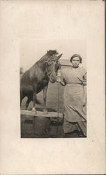 Amber Cates and Pony Horses Postcard Postcard Postcard