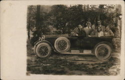 Portrait of Family in Car Scene Postcard Postcard Postcard