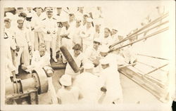 Sailors Loading Gun on Ship Postcard