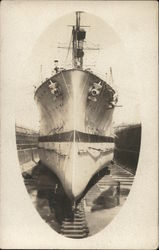 Ship at Dry Dock Navy Postcard Postcard Postcard