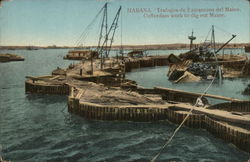 Cofferdam Work to Dig Out Maine Postcard