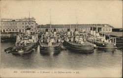 Ships Moored at Cherbourg (L'Arsenal) Postcard