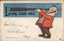 Man & Telescope Postcard