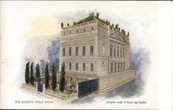 Square Gray Building with Garden and Patio - The Queen's Dolls' House Postcard