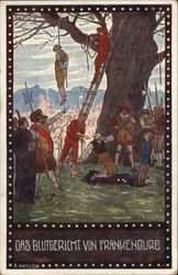 Scene of a Hanging Death Postcard Postcard