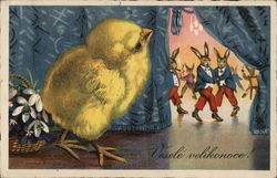 Vesele Velikonoce With Chicks Postcard Postcard