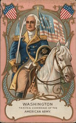 Washington Taking Command of the American Army Patriotic Postcard Postcard