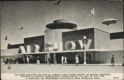 1933 Chicago World's Fair - Air Show Pavilion Souvenir Post Card Exposition Postcard Postcard