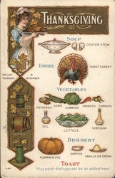 Thanksgiving Menu Postcard