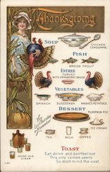 Thanksgiving Menu Postcard