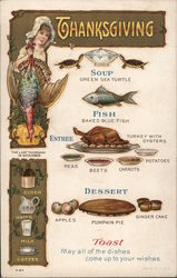 Thanksgiving Menu Postcard Postcard