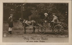 Prinz Max von Baden mit seinen beiden Kindern Royalty Postcard Postcard