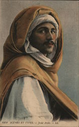 Man Wearing Turban Beneath Brown Hood Men Postcard Postcard