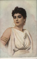 Portrait of Woman in Toga Postcard