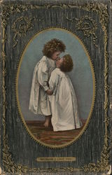 Little Girl & Boy Kissing Postcard