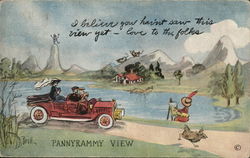 People Driving on Country Road Near Mountains, People Postcard