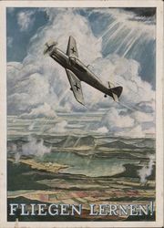 Learn to Fly - German Nazi WWII Luftwaffe Recruiting Postcard