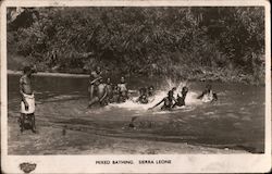 Mixed Bathing Sierra Leone Africa Postcard Postcard Postcard