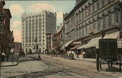 Looking Up Middle Street showing Fidelity Building Portland, ME Postcard Postcard Postcard