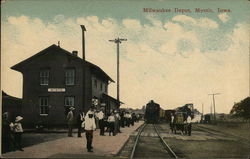 Milwaukee Depot Mystic, IA Postcard Postcard Postcard