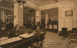 Manx Hotel - Main Lobby San Francisco, CA Postcard Postcard Postcard