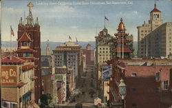 Looking Down California Street from Chinatown San Francisco, CA Postcard Postcard Postcard