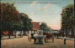 City Fountain, Mulberry and Derry Streets Harrisburg, PA Postcard Postcard Postcard