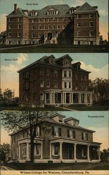 Penn Hall, Senior Hall, President Hall - Wilson College for Women Chambersburg, PA Postcard Postcard Postcard