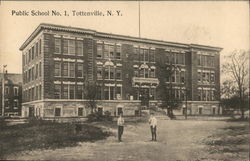 Public School No. 1, With Two Boys Out Front Postcard