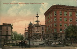 Soldiers' Monument and Fountain Chambersburg, PA Postcard Postcard Postcard