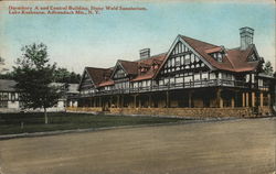 Dormitory A and Central Building, Stony Wold Sanatorium, Adirondack Mts. Postcard