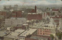 Bird's-Eye View of Los Angeles from North Broadway California Postcard Postcard Postcard