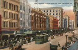 Broadway, Looking North from Fifth Los Angeles, CA Postcard Postcard Postcard