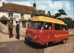 The Honiton Royal Mail Post Bus shown here at Dunkeswell Post Office. UK Buses Postcard Postcard Postcard