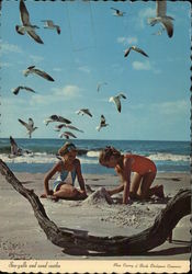 Sea-gulls and Sand Castles Postcard