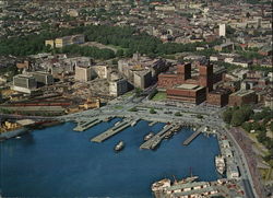 View of City , Harbor and City Hall Oslo, Norway Postcard Postcard Postcard