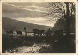 Crossing a river Germany Nazi Germany Postcard Postcard Postcard