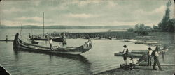 Canoe on a lake Canoes & Rowboats Postcard Postcard