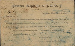 Berkshire Lodge No. 57, IOOF Postcard