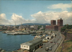 Harbor and City Hall Oslo, Norway Postcard Postcard Postcard