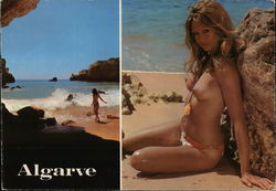 Bathing Beauties on the Beach Algarve, Portugal Risque & Nude Postcard Postcard Postcard