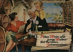 Alter Wein und junge Weiber find die besten Zeitvertraiber Germany Postcard Postcard Postcard