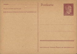 Blank Card, Hitler Stamp Postal Cards Postcard Postcard Postcard