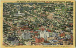 Bird's Eye View Of Portion Of Salt Lake City Utah Postcard Postcard