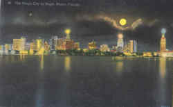 The Magic City By Night Miami, FL Postcard Postcard